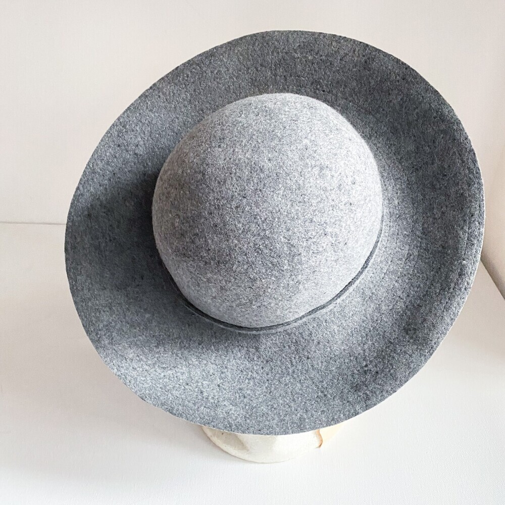 Holt Renfrew Grey wool Floppy Brim Boho Hat Italy M - Picture 5 of 7